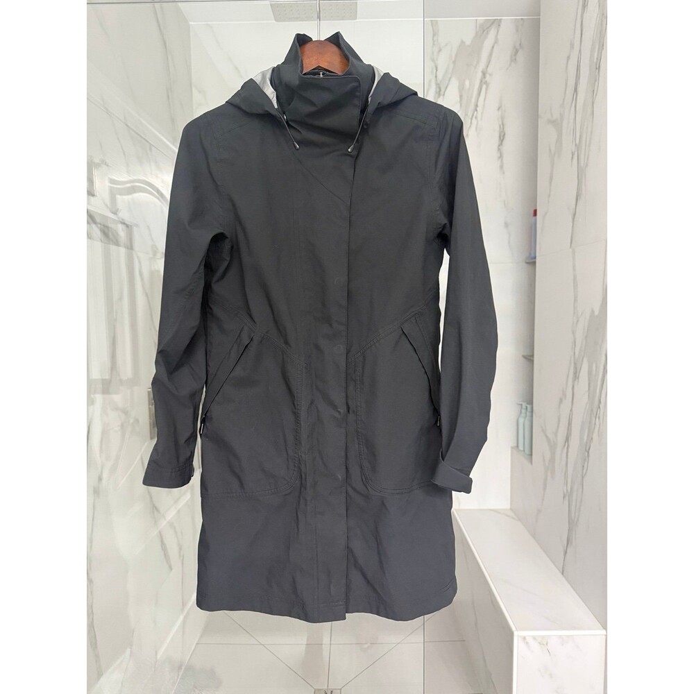 Nau Women's Black Hooded Raincoat Jacket Small